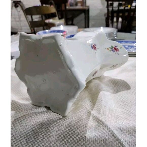 Vintage ceramic creamy white pitcher with Handpainted floral bouquets . size is - Picture 6 of 7